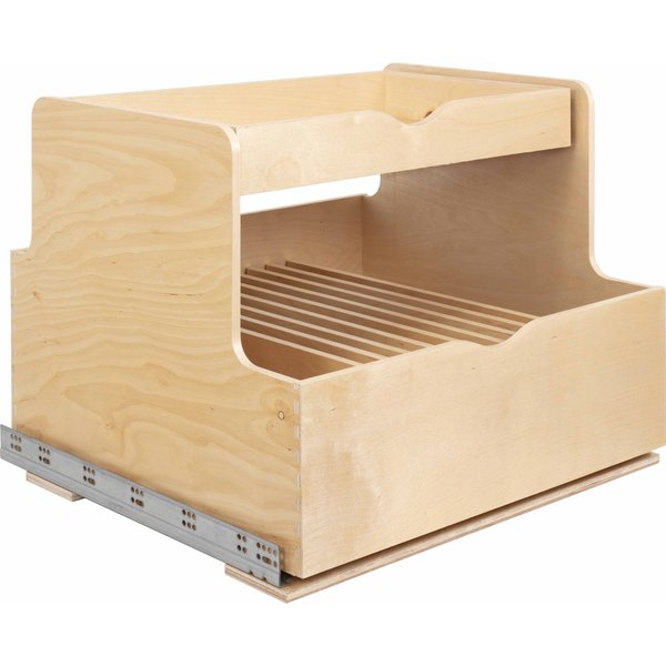 Hardware Resources 27In. Wood Rollout Cookware Double Drawer ROCWD27-WB